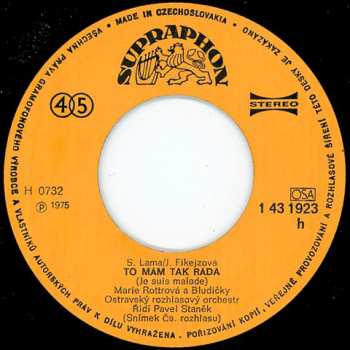 SP Marie Rottrová: Vysoko V Horách • To Mám Tak Ráda