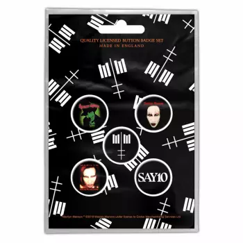Button-Set Cross Logo Marilyn Manson 