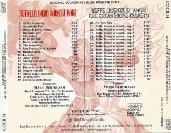 CD Mario Bertolazzi: Fratello Homo Sorella Bona / Beffe Licenze Et Amori Del Decamerone Segreto (Original Soundtrack Music From The Films)