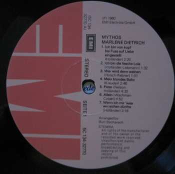 2LP Marlene Dietrich: Mythos Marlene Dietrich