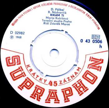 SP Marta Kubišová: Dejte Mi Kousek Louky / Říkám Ti