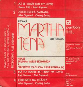 SP Martha A Tena Elefteriadu: Až Se Vdám / Zoologická Zahrada / Má To Takhle Být / Odpovědi Na Otázky