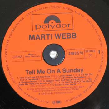 LP Marti Webb: Tell Me On A Sunday