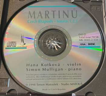 CD Bohuslav Martinů: Czech Rhapsody • Sonatas 1, 2, 3