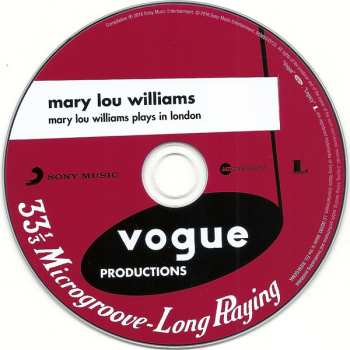 CD Mary Lou Williams: Mary Lou Williams Plays In London