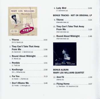 CD Mary Lou Williams: Mary Lou Williams Plays In London