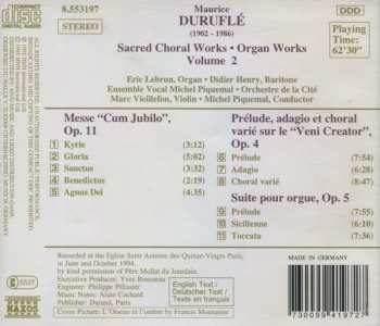 CD Maurice Duruflé: Sacred Choral & Organ Works Vol. 2