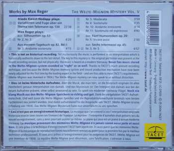 CD Max Reger: Today Playing Their 1905 / 1920 Interpretations / Selected Works By Reger