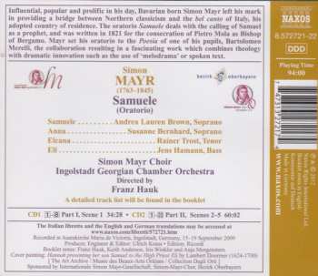 2CD Johannes Simon Mayr: Samuele (Oratorio)