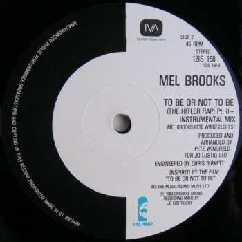 LP Mel Brooks: To Be Or Not To Be (The Hitler Rap) Pts. 1&2