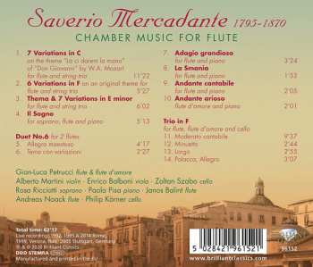 CD Giuseppe Saverio Mercadante: Chamber Music For Flute