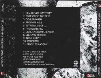 CD Mercy's Dirge: Live, Raw & Relentless