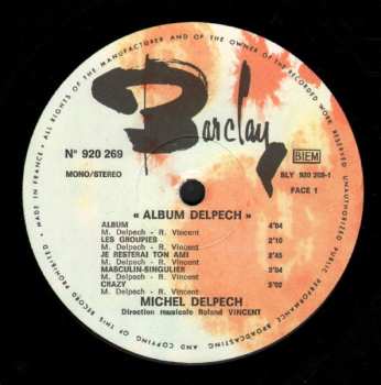 LP Michel Delpech: Album Delpech