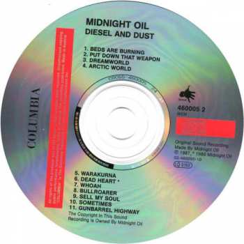 CD Midnight Oil: Diesel And Dust