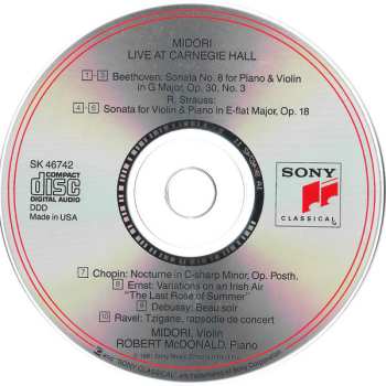 CD Midori Goto: Live At Carnegie Hall