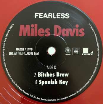3LP/SP Miles Davis: Fearless (March 7, 1970 Live At The Fillmore East) CLR | LTD