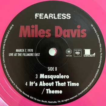 3LP/SP Miles Davis: Fearless (March 7, 1970 Live At The Fillmore East) CLR | LTD
