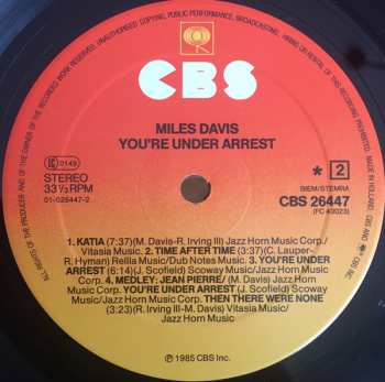 LP Miles Davis: You're Under Arrest