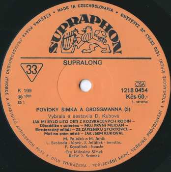 LP Miloslav Šimek: Povídky Šimka A Grossmanna 3