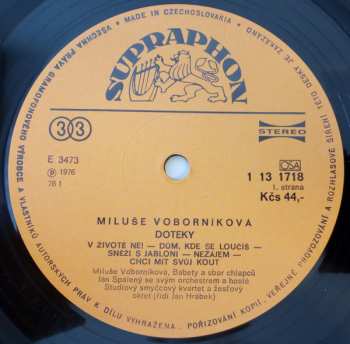 LP Miluše Voborníková: Doteky