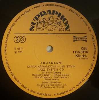 LP Jiří Stivín & Co. Jazz System: Zrcadlení = Reflections