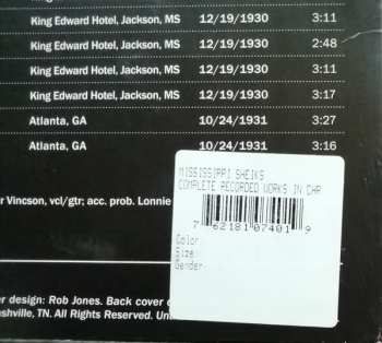 LP Mississippi Sheiks: Volume 2 (Complete Recorded Works Presented In Chronological Order : June 12, 1930 To October 24, 1931)