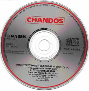 CD The Chicago Symphony Orchestra: Pictures At An Exhibition (Orch. Ravel) / Poem Of Ecstasy