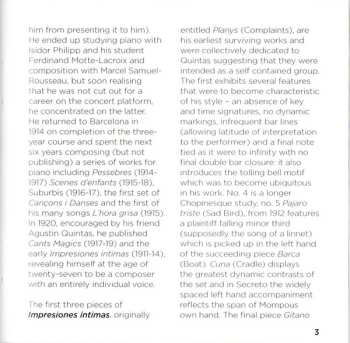 2CD Frederic Mompou: Musica Callada . Cancons i Danses · Cants Màgics · Paisajes