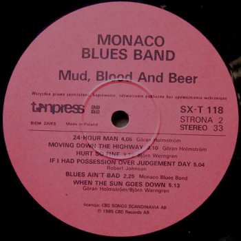 LP Monaco Blues Band: Mud, Blood And Beer