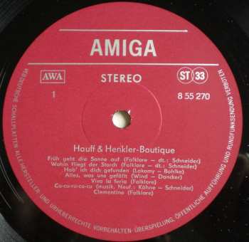 LP Monika Hauff & Klaus-Dieter Henkler: Boutique