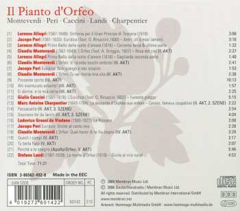 CD Claudio Monteverdi: Il Pianto D'Orfeo