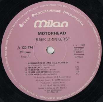 LP Motörhead: Beer Drinkers