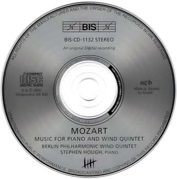 CD Wolfgang Amadeus Mozart: Music For Piano And Wind Quintet