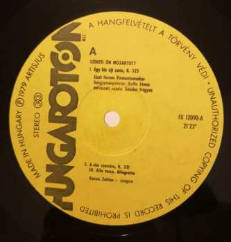 LP Wolfgang Amadeus Mozart: Szereti Ön ...?