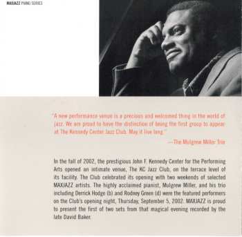 CD Mulgrew Miller: Live At The Kennedy Center Volume One
