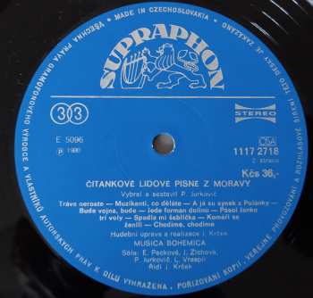 LP Musica Bohemica: Čítankové Lidové Písně Z Moravy