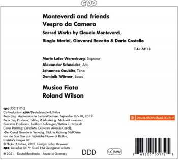 CD Musica Fiata: Monteverdi & Friends - Vespro Da Camera