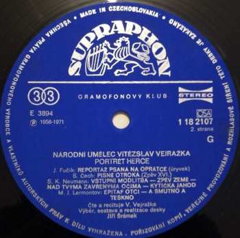 LP Vítězslav Vejražka: Portrét Herce