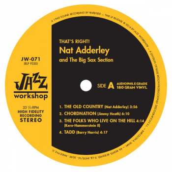 LP Nat Adderley And The Big Sax Section: That's Right! LTD
