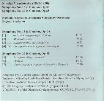 CD Russian State Symphony Orchestra: Complete Symphonic Works • Volume 11: Symphony No. 15, Symphony No. 27