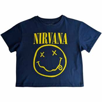 Merch Nirvana: Frauen Crop Top Yellow Smiley Flower Sniffin