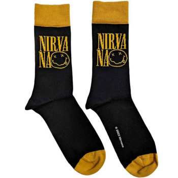 Merch Nirvana: Nirvana Unisex Ankle Socks: Logo Stacked (black) (uk Size 4 - 7) 36 - 42
