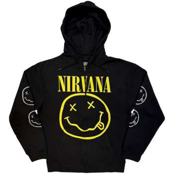 Merch Nirvana: Sweatshirt mit Reißverschluss Yellow Happy Face