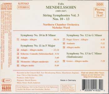 CD Northern Chamber Orchestra: Mendelssohn String Symphonies Vol. 3 Nos. 10 - 13