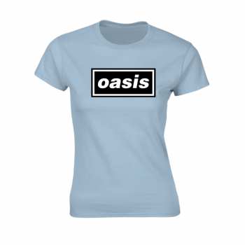 Merch Oasis: T-Shirt Frauen Decca Logo Oasis (light Blue)
