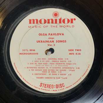 CD Olga Pavlova: Popular Ukrainian Folk Songs, Vol. 2