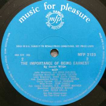 LP Oscar Wilde: The Importance of Being Earnest - Part One