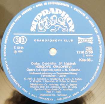 LP Otakar Ostrčil: Honzovo Království (Scény Z Opery)