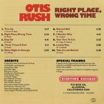 CD Otis Rush: Right Place, Wrong Time