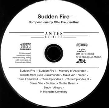 CD Otto Freudenthal: Sudden Fire